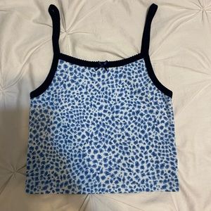 Brandy Melville Cropped John Galt Blue Tank Top